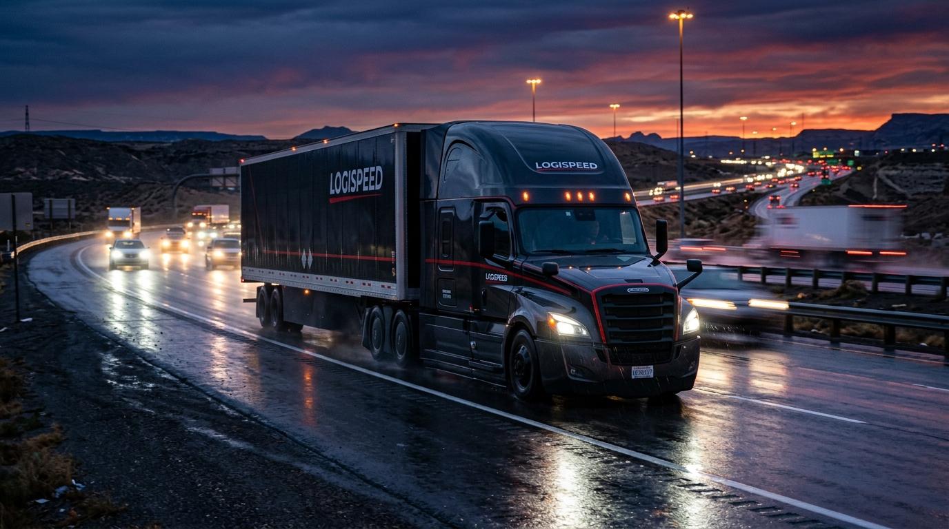 RN Express Heavy Commercial Logistics Fleet on Expressway Corridor