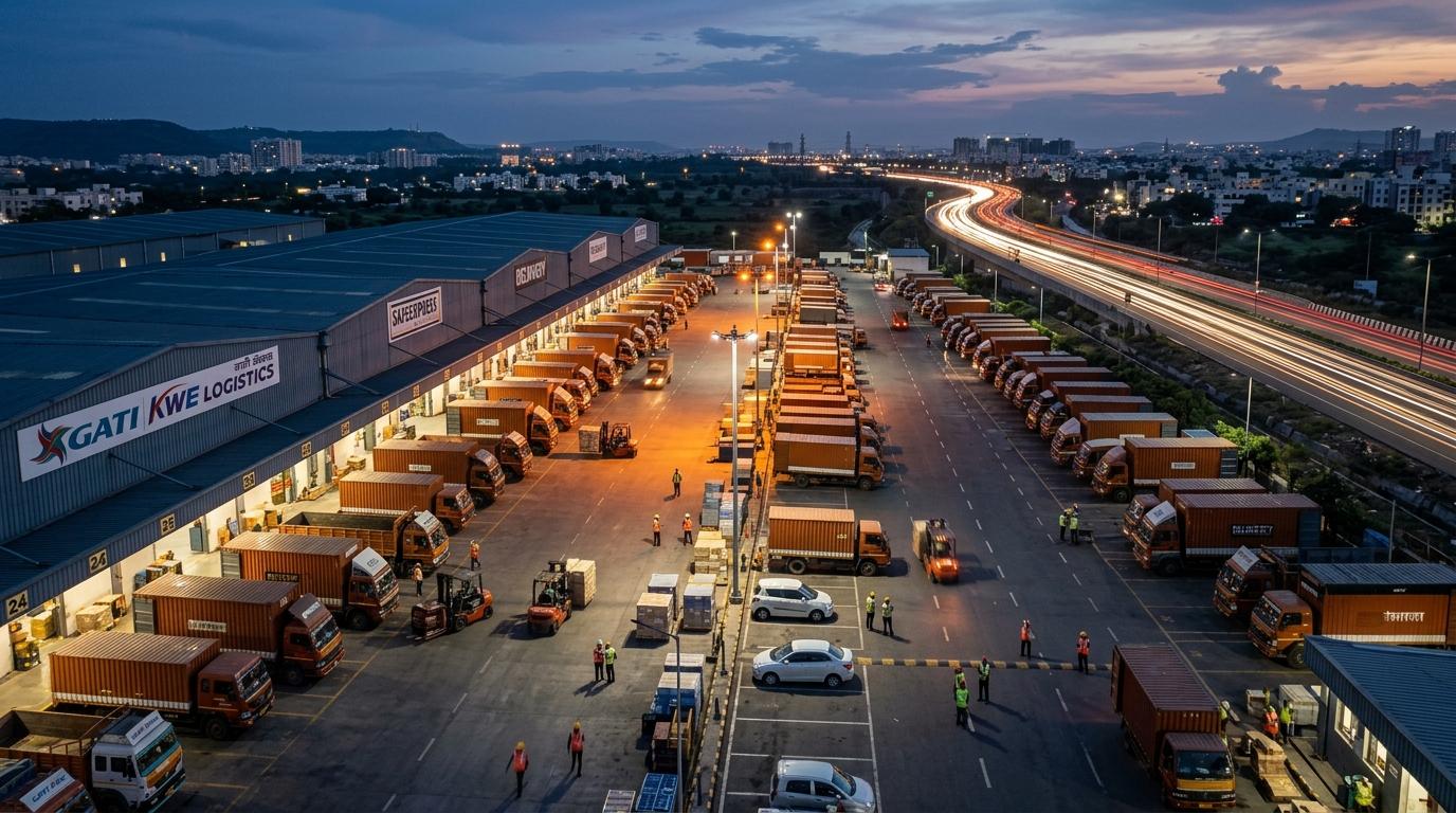 RN Express Active Logistics Distribution Terminal at Twilight